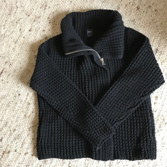 GAP Sweaters - GAP Black Moto Sweater